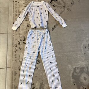 Janie and Jack White Striped Kids Pajama Set